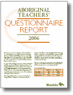Aboriginal Teachers' Questionnaire Report