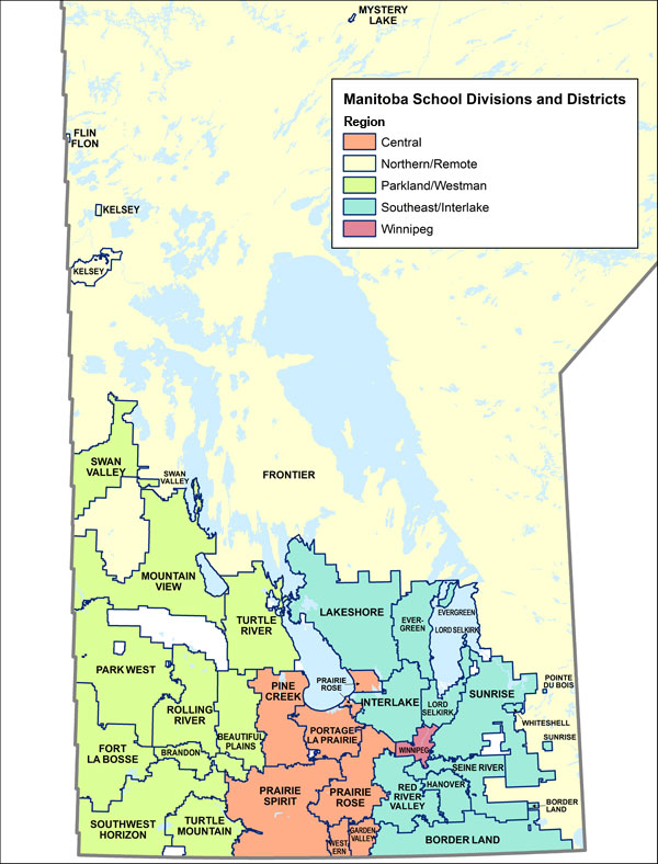 Manitoba School Divisions/Districts Map