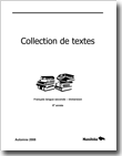 Collection de textes, français langue seconde – immersion, 6e année