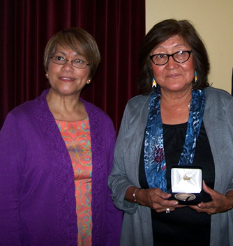 Photo of Minister Flor Marcelino and Pauline Petti