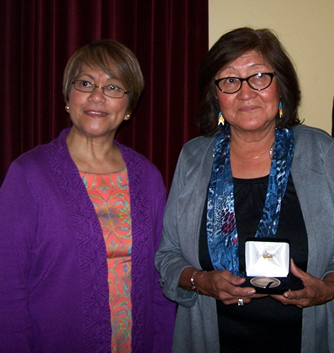 La ministre Flor Marcelino et Pauline Petti