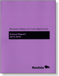 Page couverture du Rapport annuel 2014-2015 - Éducation et Enseignement supérieur Manitoba