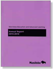 Page couverture du Rapport annuel 2014-2015 - Éducation et Enseignement supérieur Manitoba