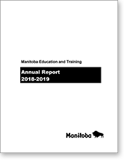 Page couverture du Rapport annuel 2018-2019 - Éducation et Formation Manitoba