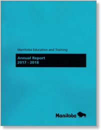 Page couverture du Rapport annuel 2017-2018 - Éducation et Formation Manitoba