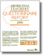 Aboriginal Teachers' Questionnaire Report 2006