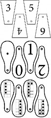 Blackline Master of Number Fans and Paddles