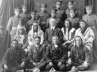 Recruits from File Hills, Saskatchewan, in 1915