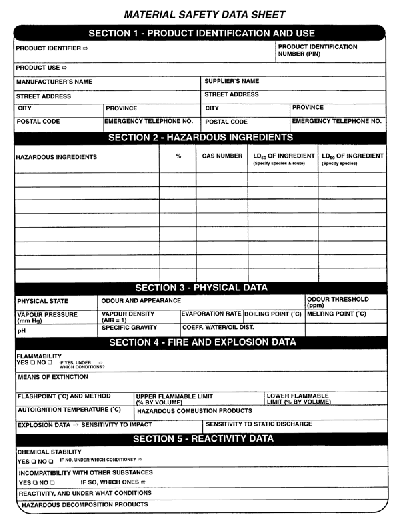 Material Safety Data Sheet