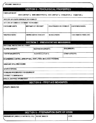 Material Safety Data Sheet