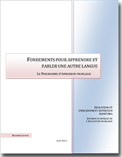 Fondments pour apprendre et parler une autre langue. Le Programme d'immersion française