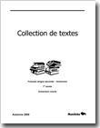 Collection de textes, français langue seconde – immersion, 6e année