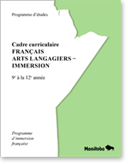 Page couverture du Programme d'études : cadre curriculaire, 9e à la 12e anné (Français arts langagiers - Programme d'immersion française)