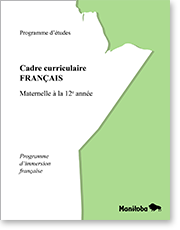Page couverture du Programme d'études : cadre curriculaire, maternelle à la 12e anné (Français - Programme d'immersion française)