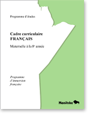 Page couverture du Programme d'études : cadre curriculaire, maternelle à la 8e anné (Français - Programme d'immersion française)