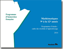 Mathématiques, 9e année à la 12e année - Programme d'études : cadre des résultats d'apprentissage (Programme d'immersion française)