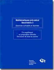Mathématiques pré-calcul - Secondaire 3, exercices cumulatifs et réponses
