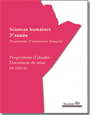 Sciences humaines, 3e année, programme d'immersion française, programme d'études : document de mise en œuvre