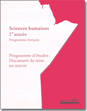 Sciences humaines, 2e année, programme français, programme d'études : document de mise en œuvre