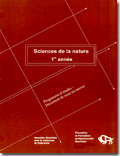 Sciences de la nature, 1re - Programme d'études : document de mise en œuvre