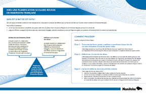 Vers une planification scolaire r�ussie en immersion fran�aise