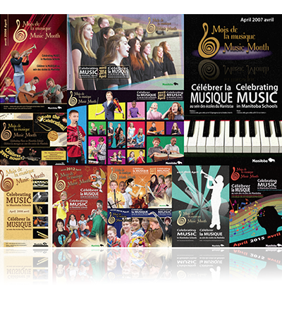 Collage of posters from 2005 to 2019