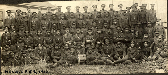 Black Canadians who wished to serve for Canada in the First World War were eventually allowed to form their own battalion, November 1916.